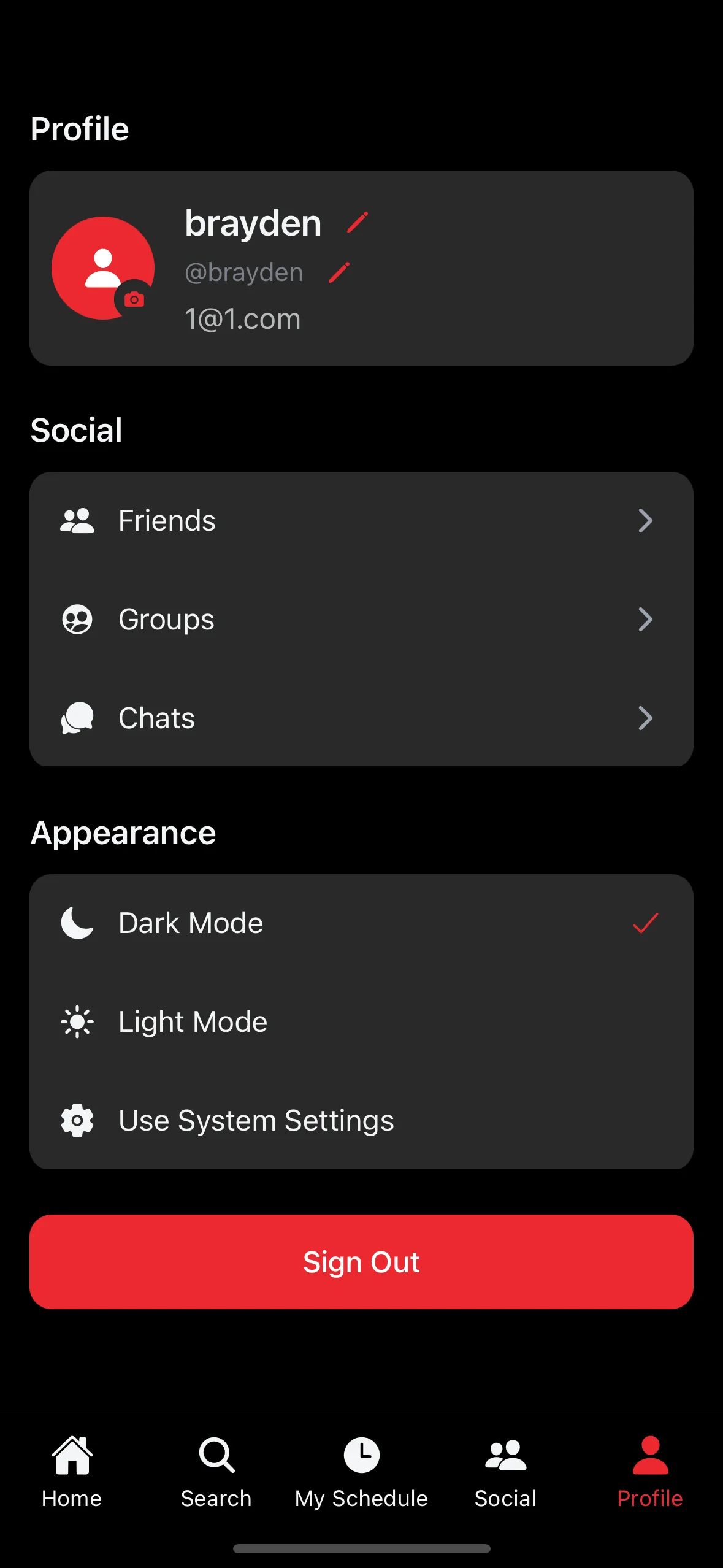 User profile